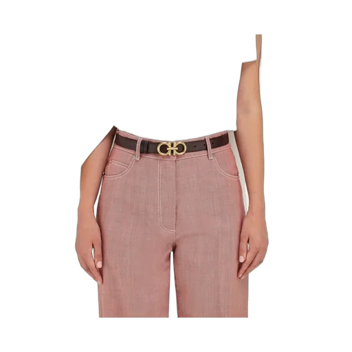 Gancini-Buckle Leather Belt