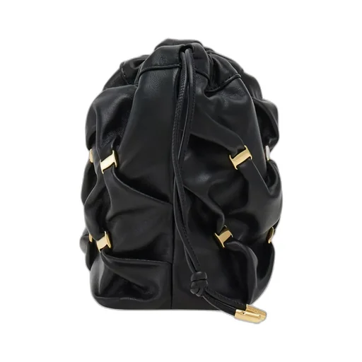 Logo Plaque Mini Drawstring Bucket Bag