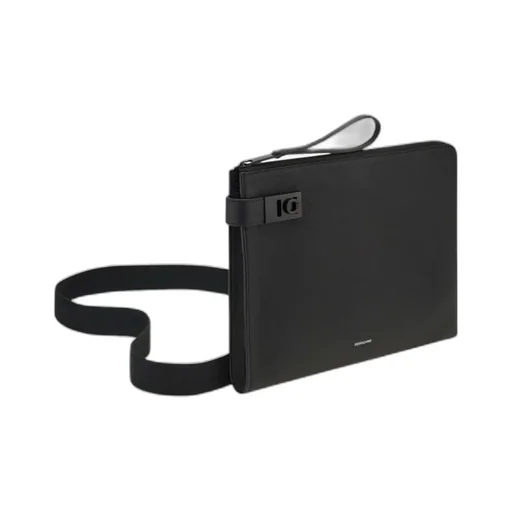 Gancini-Buckled Zip-Up Clutch Bag