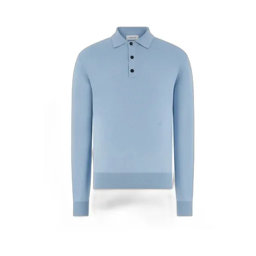Logo-Embroidered Long-Sleeved Knitted Polo Shirt