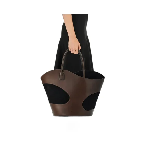 Hollowed-Out Logo Handbag