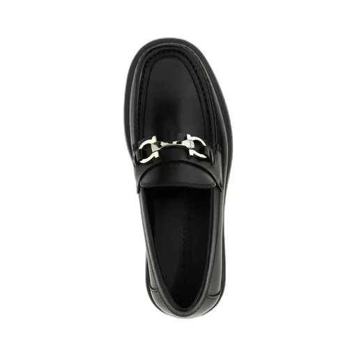 Gancini-Plaque Leather Loafers