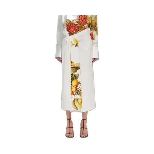 Plant Printed Asymmetrical Skirt