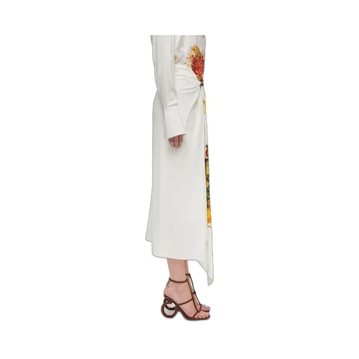 Plant Printed Asymmetrical Skirt