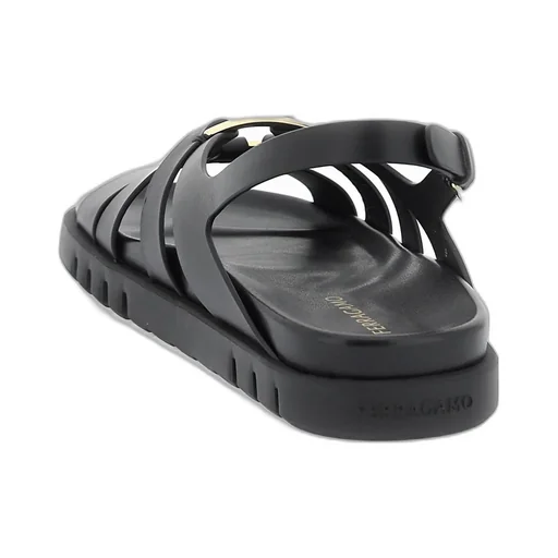 Gancini Ornament Flat Sandals