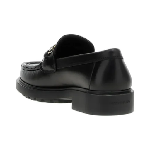 Gancini-Plaque Leather Loafers