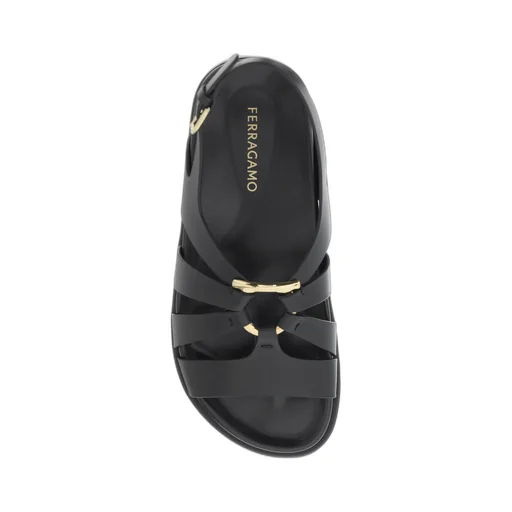 Gancini Ornament Flat Sandals