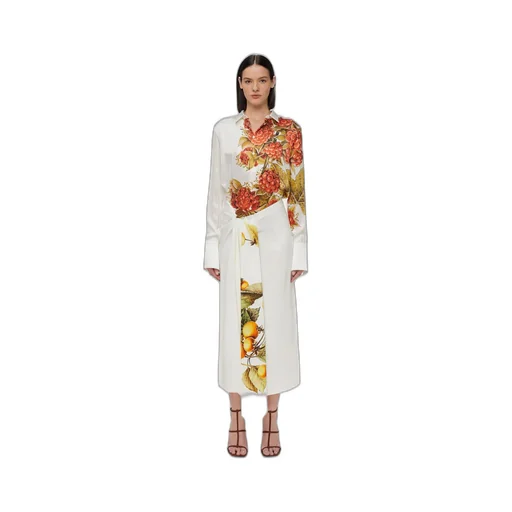 Plant Printed Asymmetrical Skirt