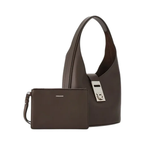 Logo Engraved Shoulder Bag