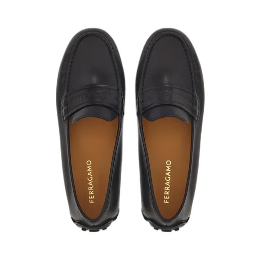 Logo Embossed Slip-On Loafers