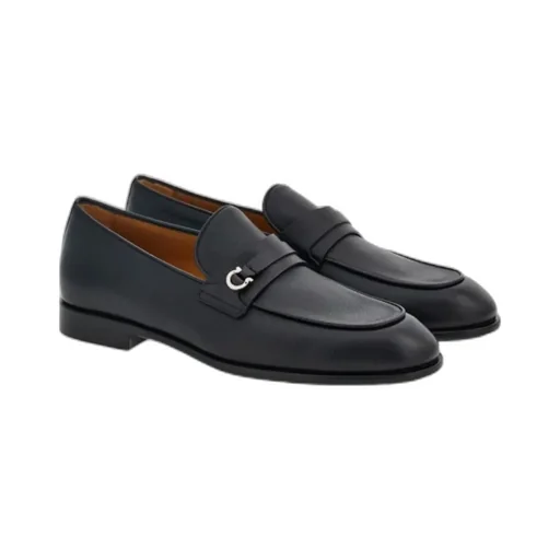 Gancini Plaque Slip-On Loafers