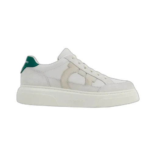 Gancini-Patch Lace-Up Sneakers
