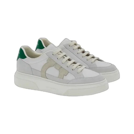 Gancini-Patch Lace-Up Sneakers