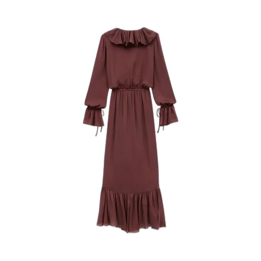 Ruffled V-Neck Wrap Dress