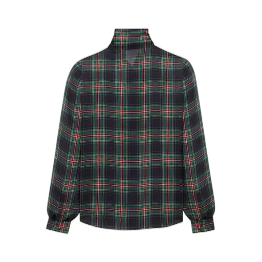 LavalliÈRe Blouse In Tartan Silk Charmeuse