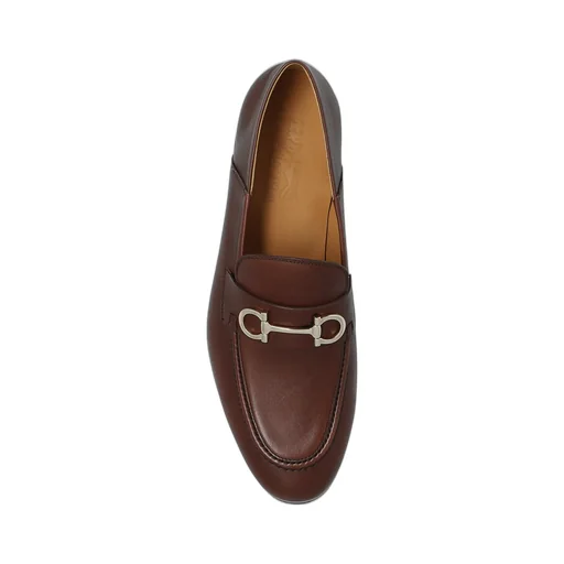Gancini-Ornament Leather Loafers