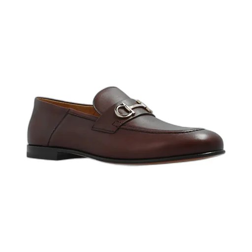 Gancini-Ornament Leather Loafers
