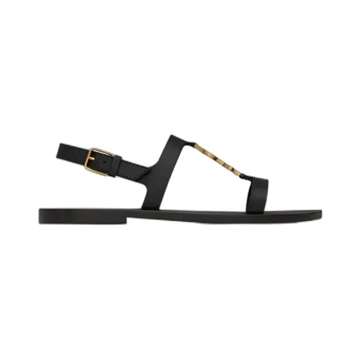 Cassandra Logo Plaque Flat Sandals