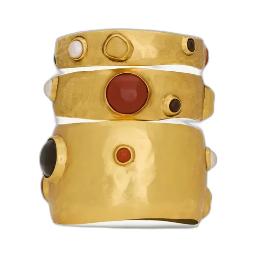Cassandre Cabochon Bangles In Enamel, Resin, Glass, And Metal