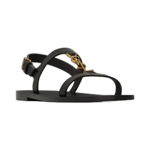 Cassandra Logo Plaque Flat Sandals