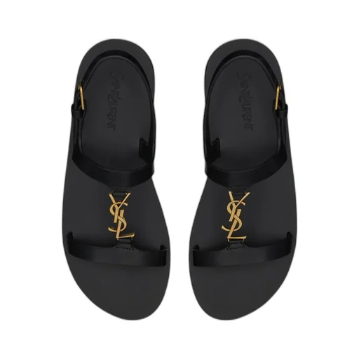 Cassandra Logo Plaque Flat Sandals