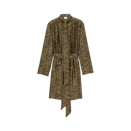 Paisley Print Tie-Detailed Dress