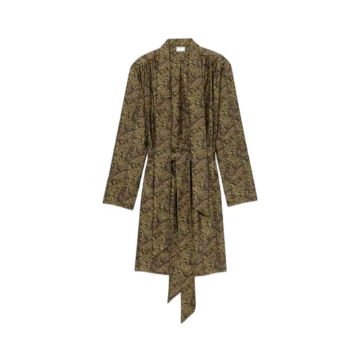 Paisley Print Tie-Detailed Dress