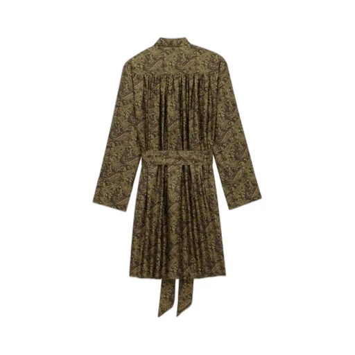 Paisley Print Tie-Detailed Dress