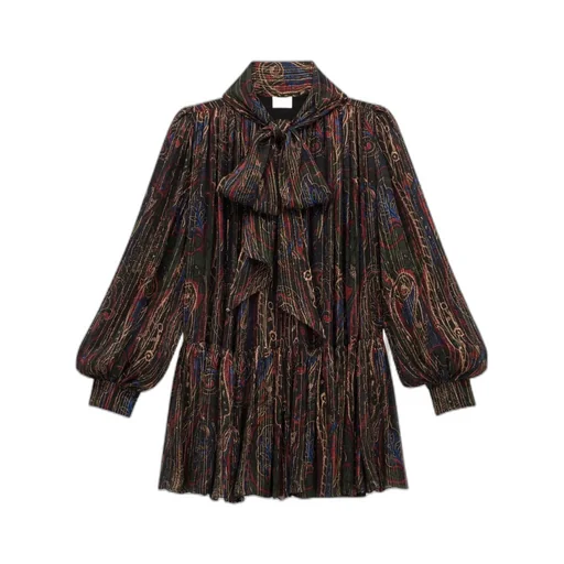 LavalliÈRe Paisley Long-Sleeved Dress