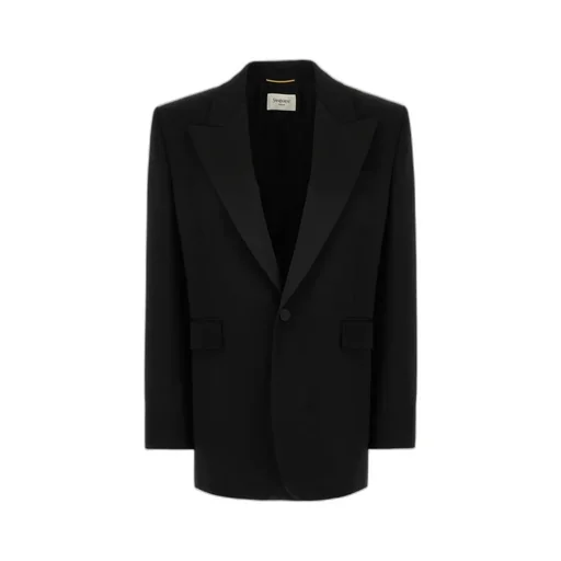 Shawl-Lapel Single-Breasted Blazer