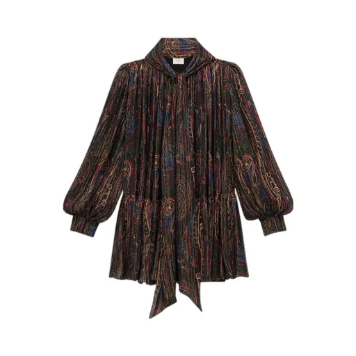 LavalliÈRe Paisley Long-Sleeved Dress