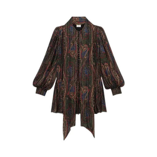 LavalliÈRe Paisley Long-Sleeved Dress