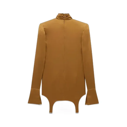 Twist-Neck Garter Blouse