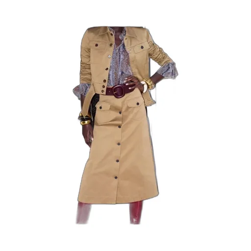 Button Detailed A-Line Skirt
