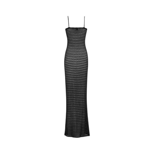 Openwork Pointelle Knit Maxi Dress