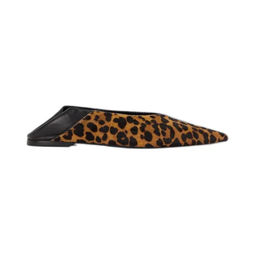 All-Over Patterned Pointed Toe Flat Shoes