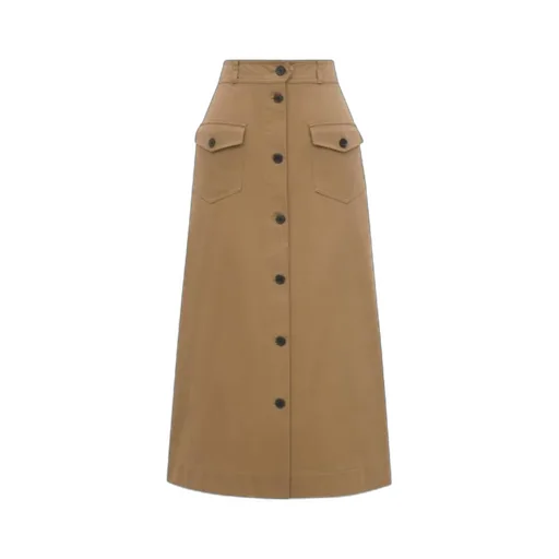 Button Detailed A-Line Skirt