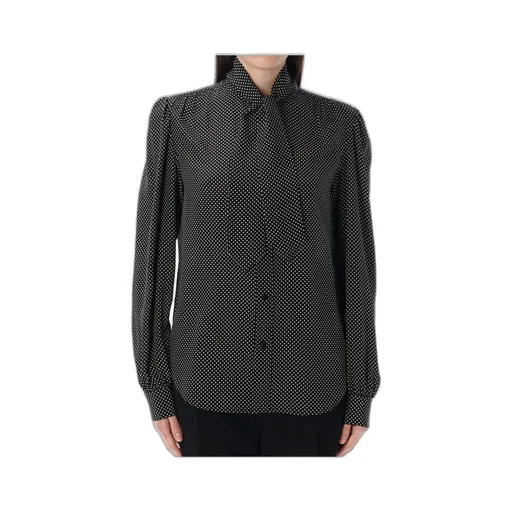 Dotted Pussy-Bow Shirt
