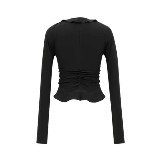 Ruffled Long-Sleeved Blouse