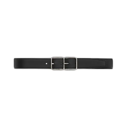 Double Frame Belt In Lacquered Leather