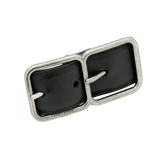 Double Frame Belt In Lacquered Leather