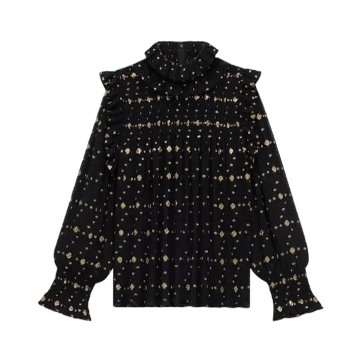 Ruffled Long-Sleeved Top