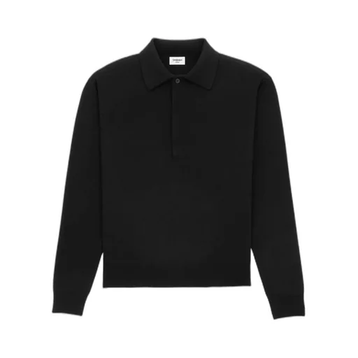 Button Detailed Knitted Polo Shirt