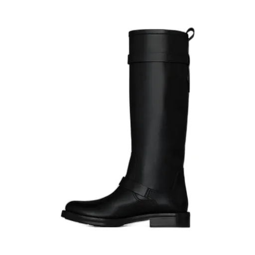 Round-Toe Buckled Boots
