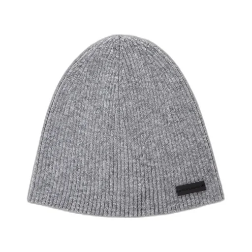 Logo Patch Ribbed Beanie