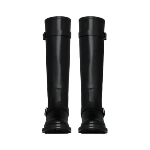 Round-Toe Buckled Boots