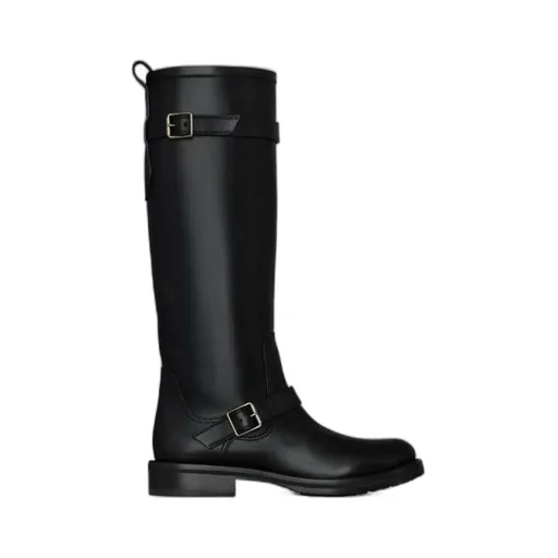 Round-Toe Buckled Boots