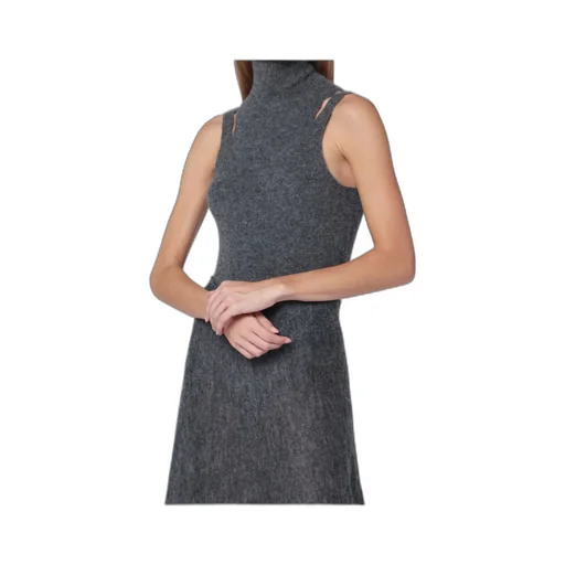 High-Neck Openwork Knit Vest