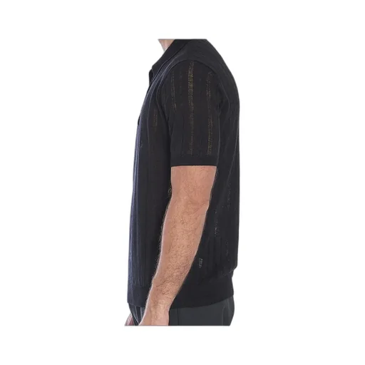 Openwork-Knit Polo Shirt