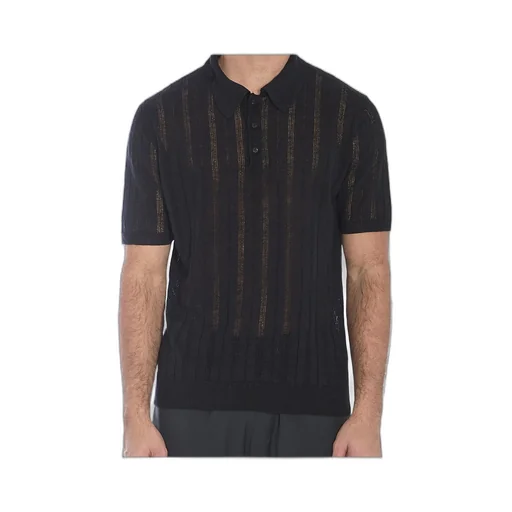 Openwork-Knit Polo Shirt